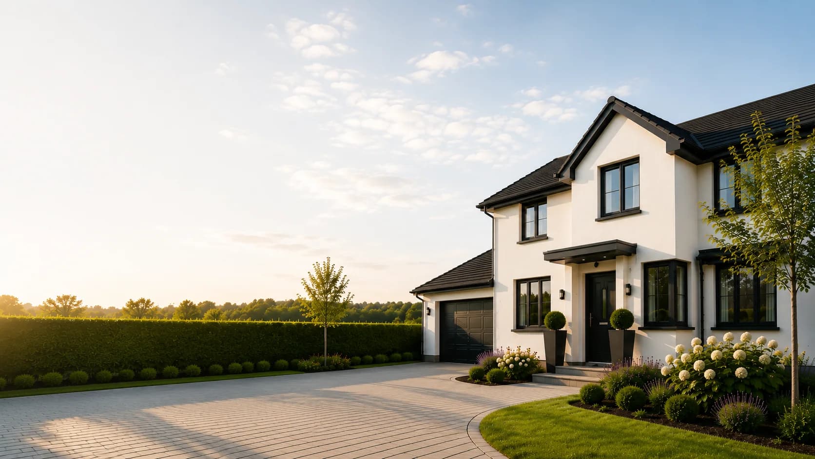 Premium white rendered home, Yorkshire