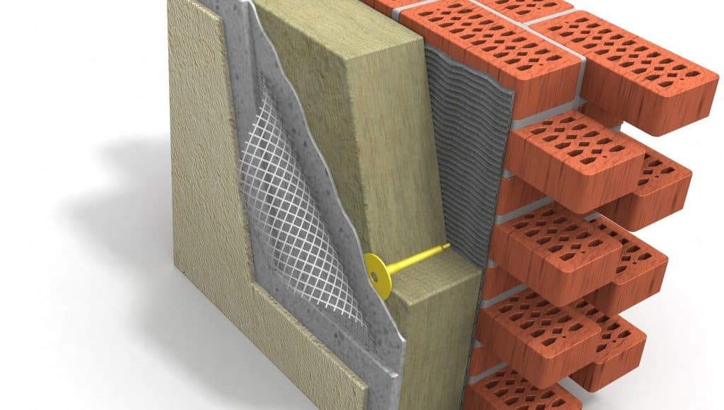 External Wall Insulation system diagram showing all seven layers